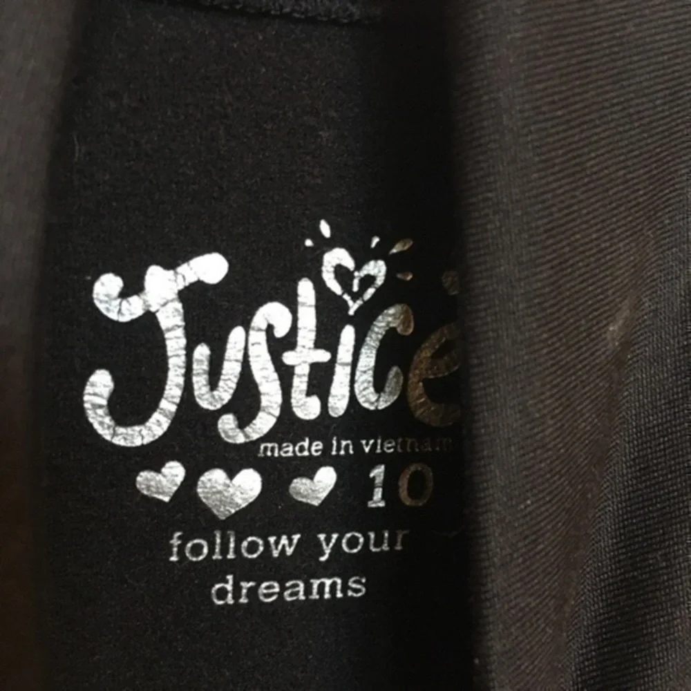 Justice Girls size 10 black  1/4 zip jacket